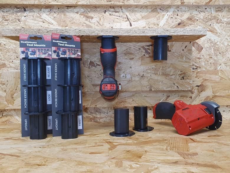 StealthMounts Tool Holder Compatible with Milwaukee M12 (6 Pack) - Black | Locking Tool Mounts | Made in the UK - Image 2